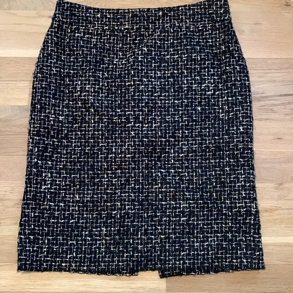 Classiques Entier Atelier Wool Blend Lined Tweed Black & Cream Skirt Women’s 8 - Picture 1 of 14